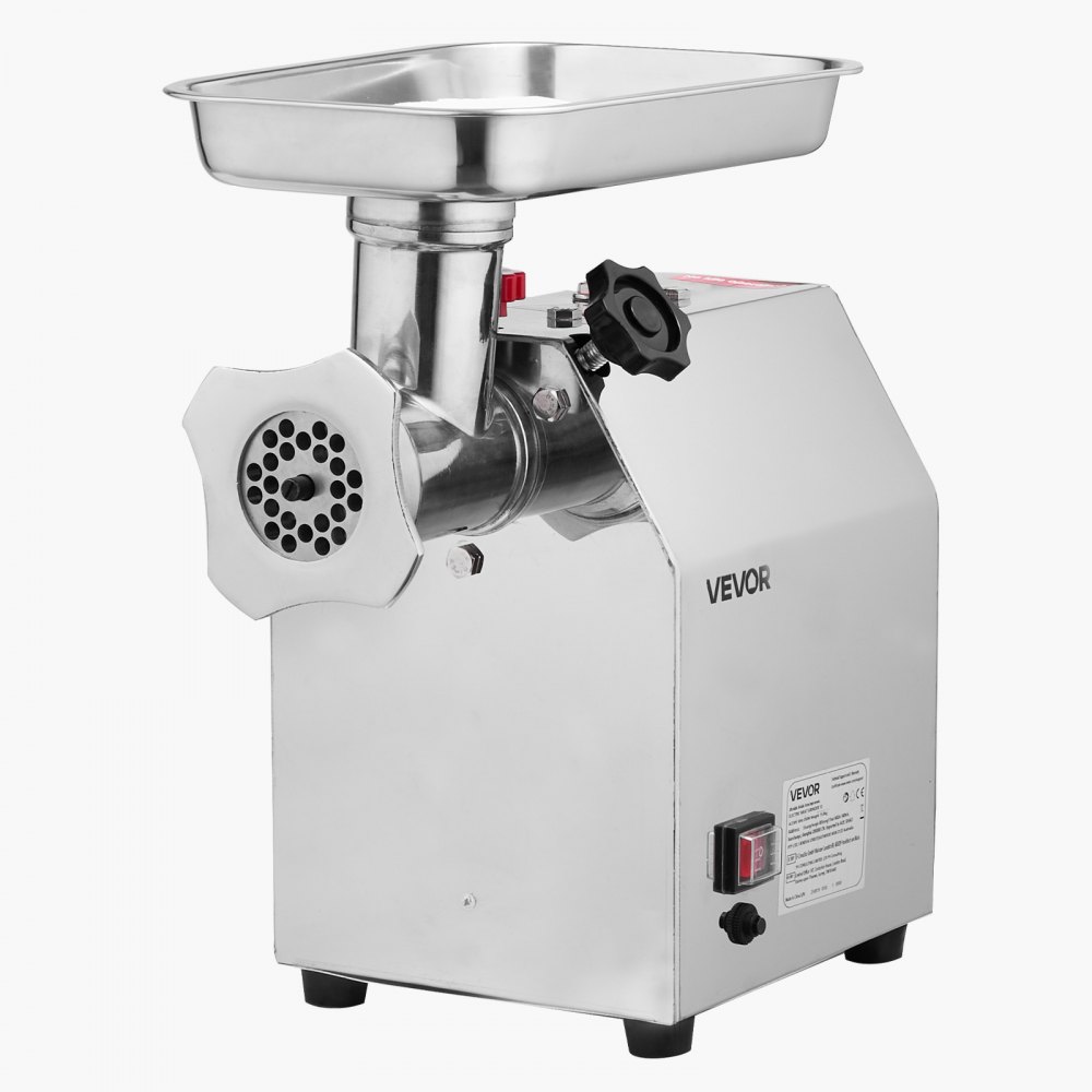 VEVOR Commercial Electric Meat Grinder, 3.2 kg/min Capacity, #12 Industrial Meat Mincer with 2 Stainless Steel Blades, 2 Grinding Plates, 850W Heavy-Duty Sausage Maker, for Kitchen, Restaurant