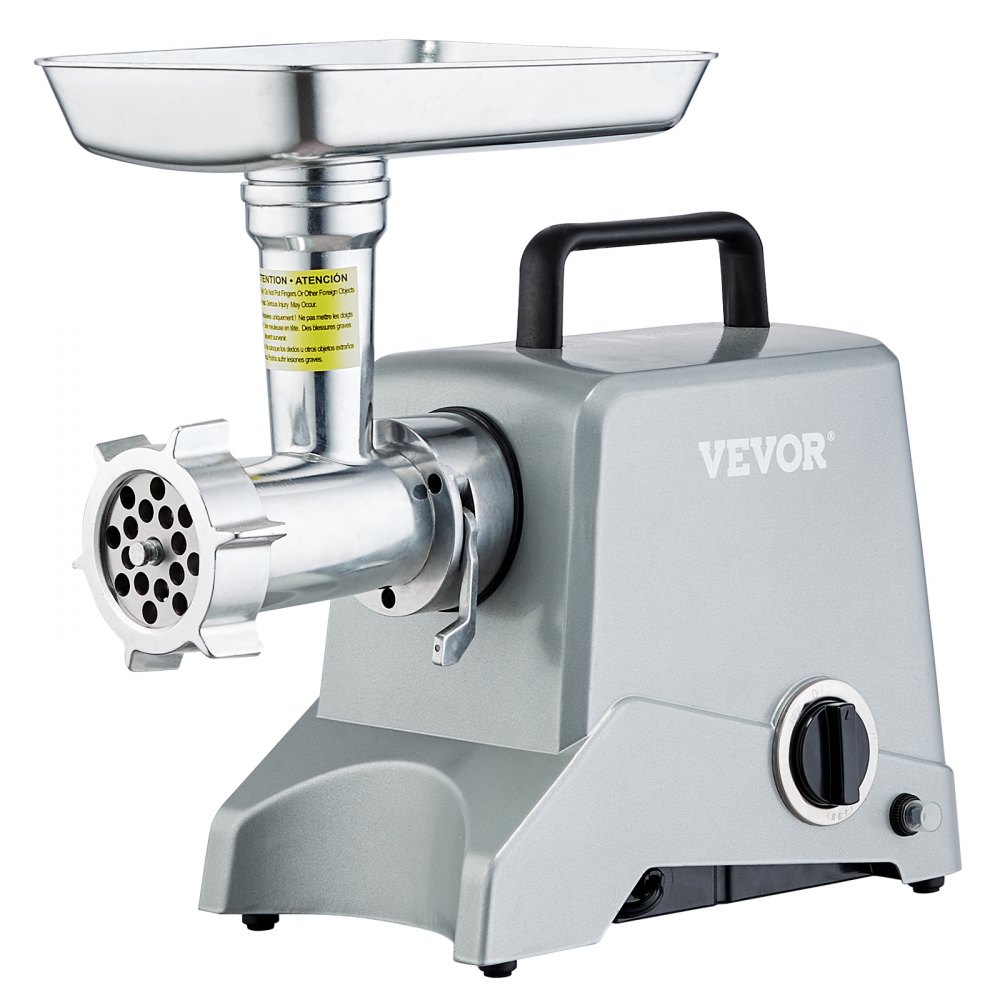 VEVOR Electric Meat Grinder, 5 Lb/Min Capacity, 575W（800W MAX) Industrial Meat Mincer with Blade, Grinding Plate, Sausage Stuffing Blade and 3 Tubes, Aluminum Commercial Meat Grinder