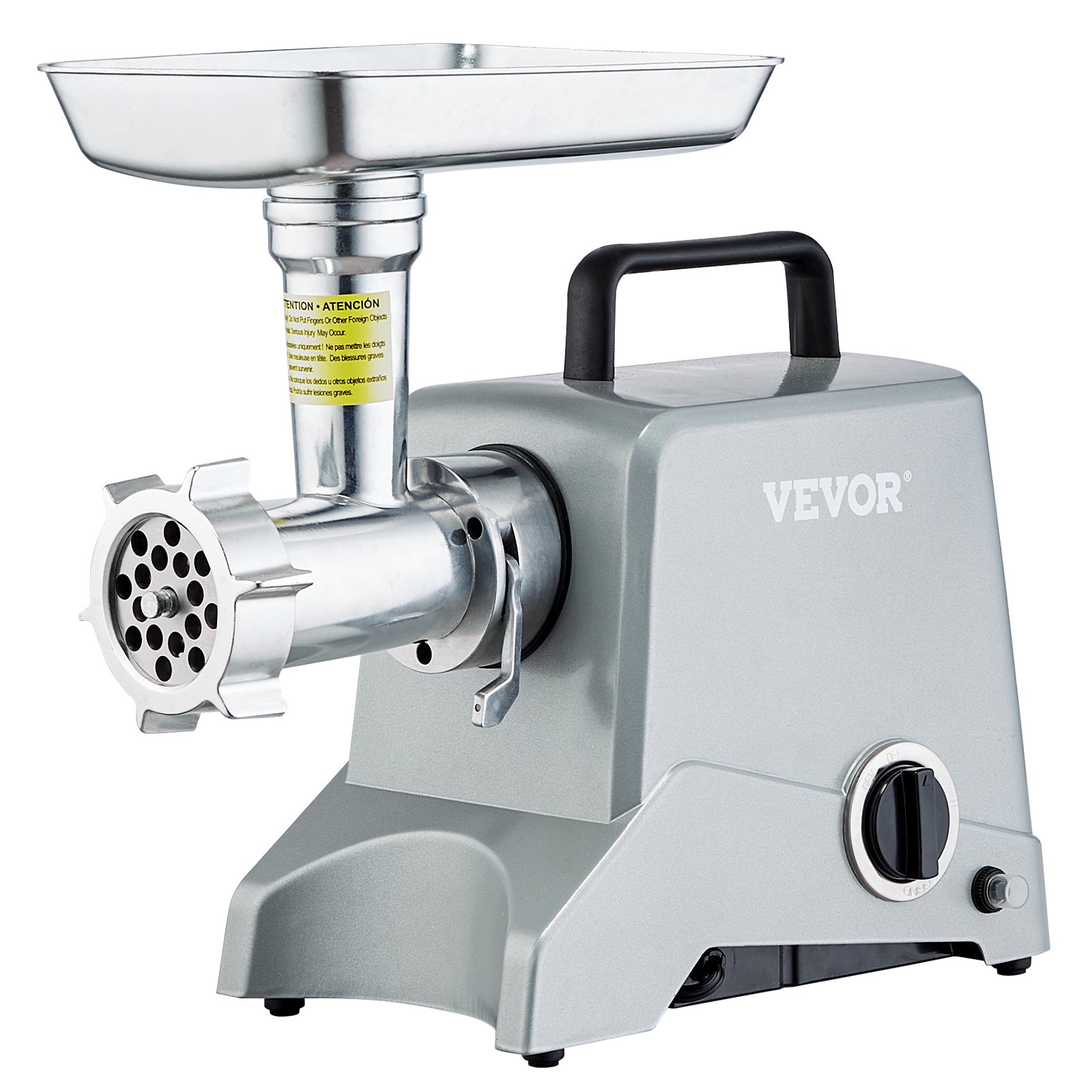 VEVOR Electric Meat Grinder, 5 Lb/Min Capacity, 575W（800W MAX) Industrial Meat Mincer with Blade, Grinding Plate, Sausage Stuffing Blade and 3 Tubes, Aluminum Commercial Meat Grinder