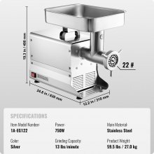 VEVOR Commercial Electric Meat Grinder 13 Lbs/Min Sausage Stuffer Maker Kitchen