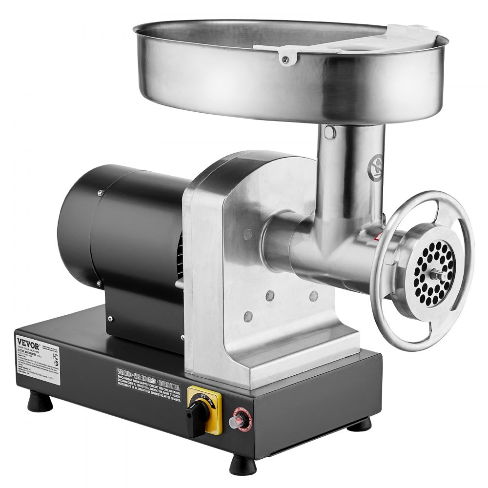Picadora de carne VEVOR, picadora de carne eléctrica de 2,7 kg/min con cuchilla y placa de molienda, máquina para hacer salchichas, picadora de carne comercial de acero inoxidable para cocina, restaurante, carnicería