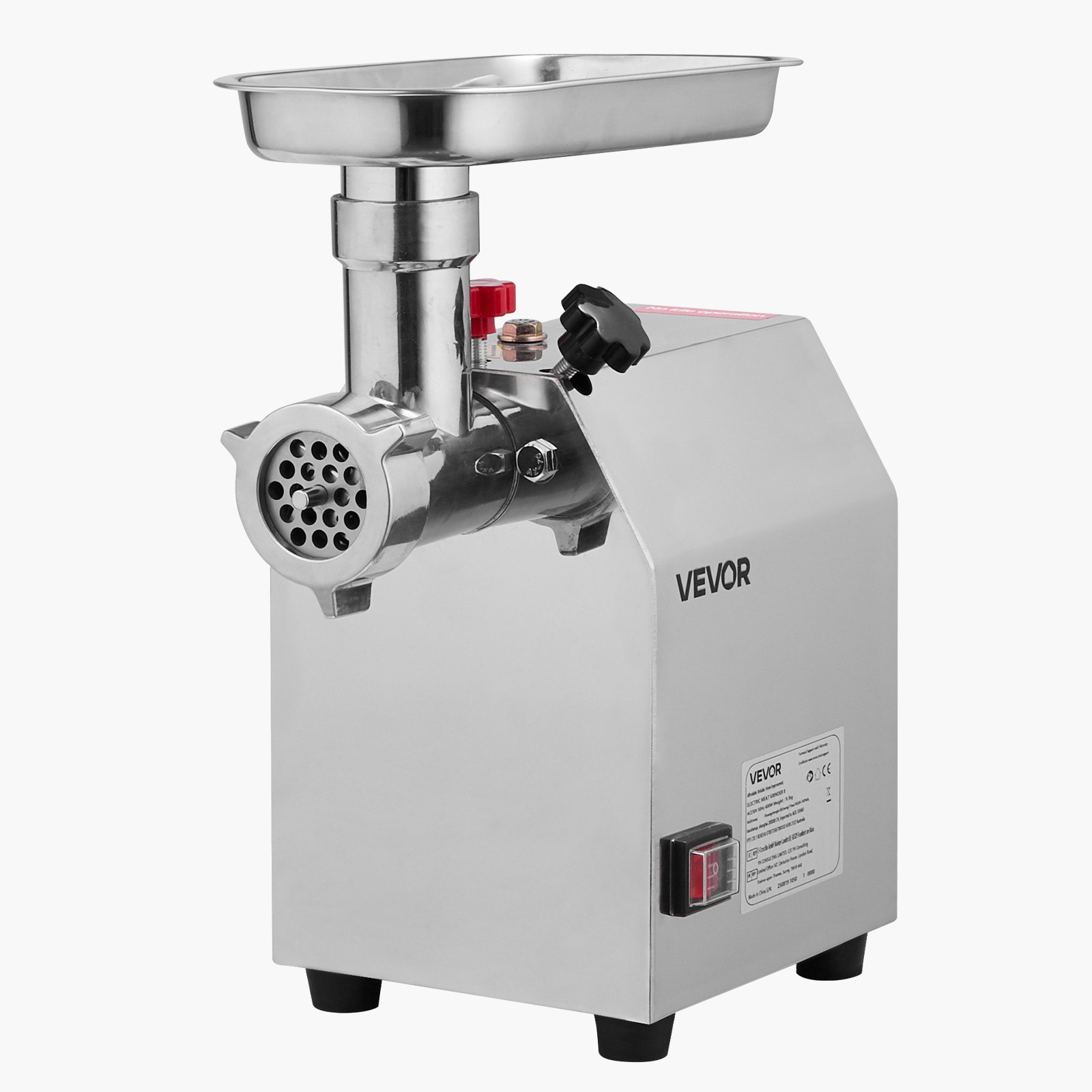 VEVOR Commercial Electric Meat Grinder, 2.27 kg/min Capacity, #8 Industrial Meat Mincer with 2 Stainless Steel Blades, 2 Grinding Plates, 600W Heavy-Duty Sausage Maker, for Kitchen, Restaurant
