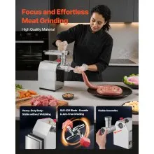 VEVOR Electric Meat Grinder, 4.5 Lbs/Min Capacity, Countertop Industrial Meat Mincer w/ Blade, Grinding Plate, Sausage Maker, Stainless Steel Commercial Meat Grinder for Kitchen Restaurant