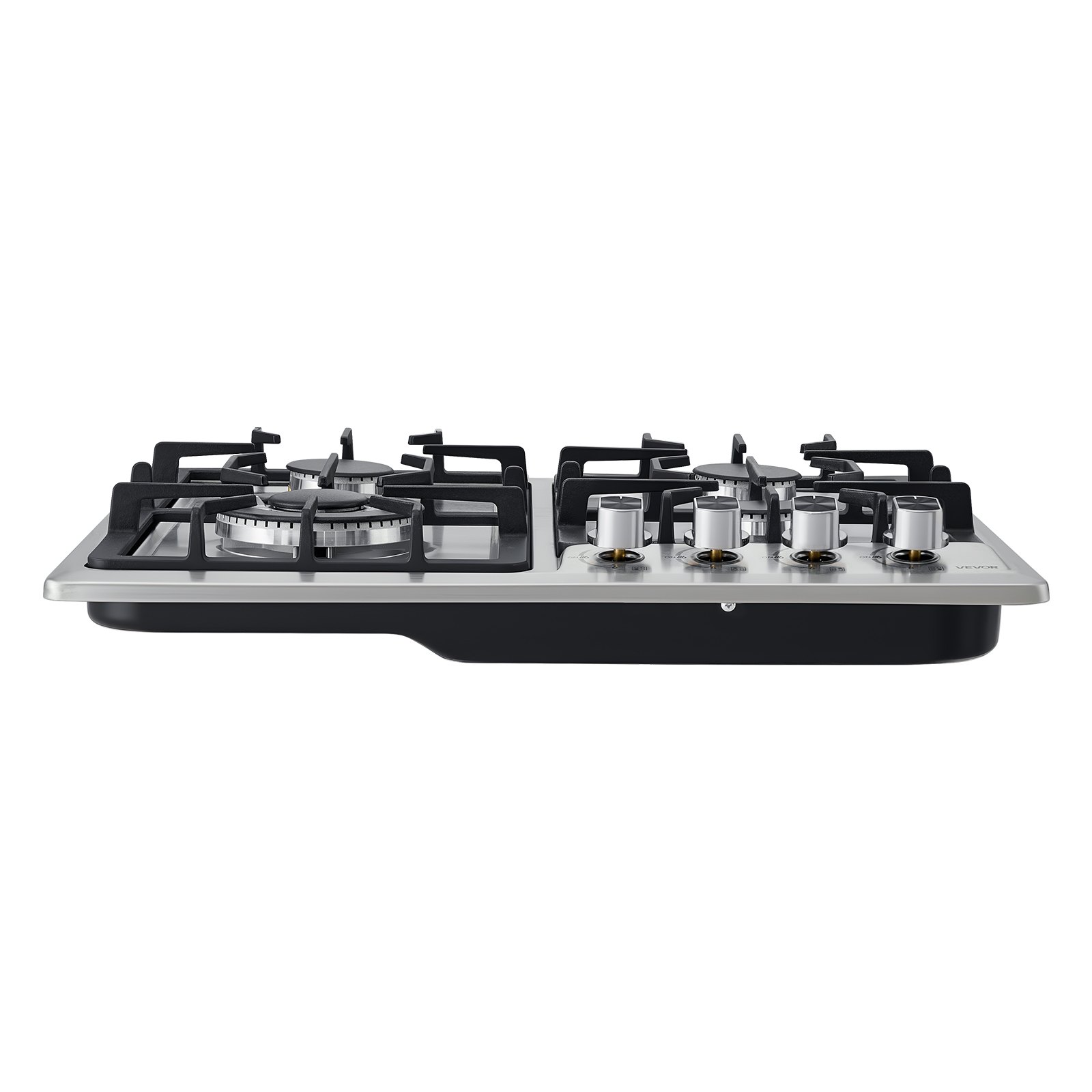 VEVOR 24 inch Gas Cooktop 4 Burners Gas Stove Top, Max 27000BTU Built-in Stainless Steel Stove Top LPG/NG Convertible Dual Fuel Cooktop Stoves with Thermocouple Protection for Kitchen Apartment Rvs
