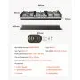 VEVOR 36 inch Gas Cooktop 5 Burners Gas Stove Top, Max 38300BTU Built-in Stainless Steel Stove Top LPG/NG Convertible Dual Fuel Cooktop Stoves with SABAF Dual-Ring Burner for Kitchen Apartment Rvs