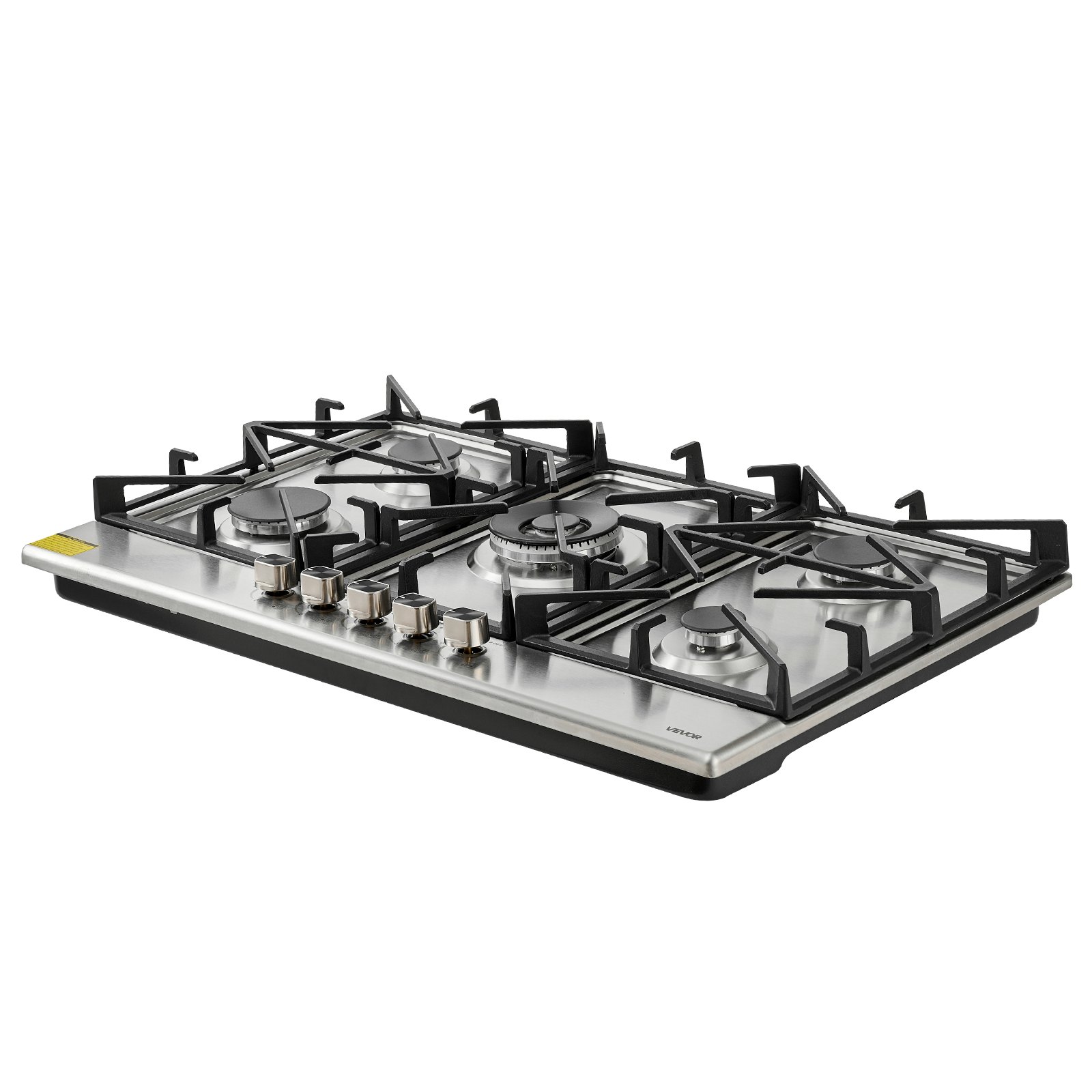 VEVOR 36 inch Gas Cooktop 5 Burners Gas Stove Top, Max 38300BTU Built-in Stainless Steel Stove Top LPG/NG Convertible Dual Fuel Cooktop Stoves with SABAF Dual-Ring Burner for Kitchen Apartment Rvs