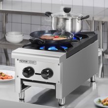 VEVOR Commercial Gas Range Stove 2 Burners Countertop Cooking Hot Plate Kitchen