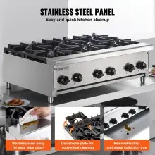 VEVOR Commercial Gas Range Stove 6 Burners Countertop Cooking Hot Plate Kitchen