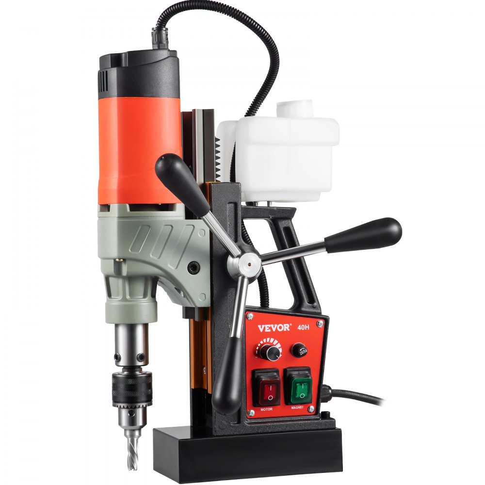 VEVOR Magnetic Drill, 1200W 1.57\" Boring Diameter, 2922lbf/13000N Portable Electric Mag Drill Press with Double Dovetail Rail, 580 RPM Variable Speed Drilling Machine for any Surface, CE Listed
