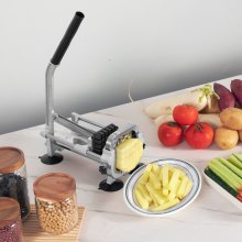 VEVOR French Fry Cutter, Stainless Steel Blade Potato Slicer, Manual Potato Chopper Cutter with Suction Cups, Fries Cutter for Potato, French Fries, Cucumber, Vegetables, Carrot