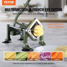 VEVOR French Fry Cutter Stainless Steel Potato Vegetable Slicer Chopper w/ Blade