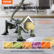 French Fry Cutter Stainless Steel Potato Vegetable Slicer Chopper 2 Blades