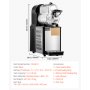 VEVOR Commercial Slushy Machine, 3L Single Tank Frozen Drink Machine, 12 Cups Stainless Steel Margarita Smoothie Frozen Drink Maker, Slushie Maker for Home Party Restaurants Cafe Bars