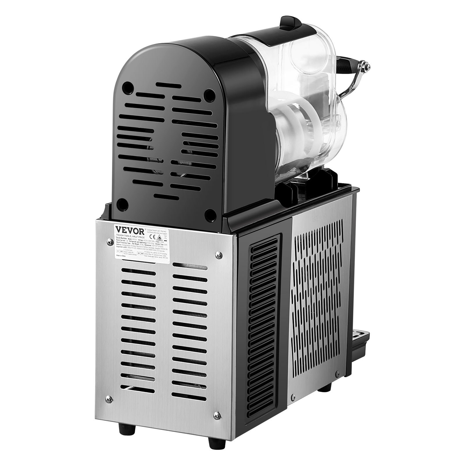VEVOR Commercial Slushy Machine, 3L Single Tank Frozen Drink Machine, 12 Cups Stainless Steel Margarita Smoothie Frozen Drink Maker, Slushie Maker for Home Party Restaurants Cafe Bars