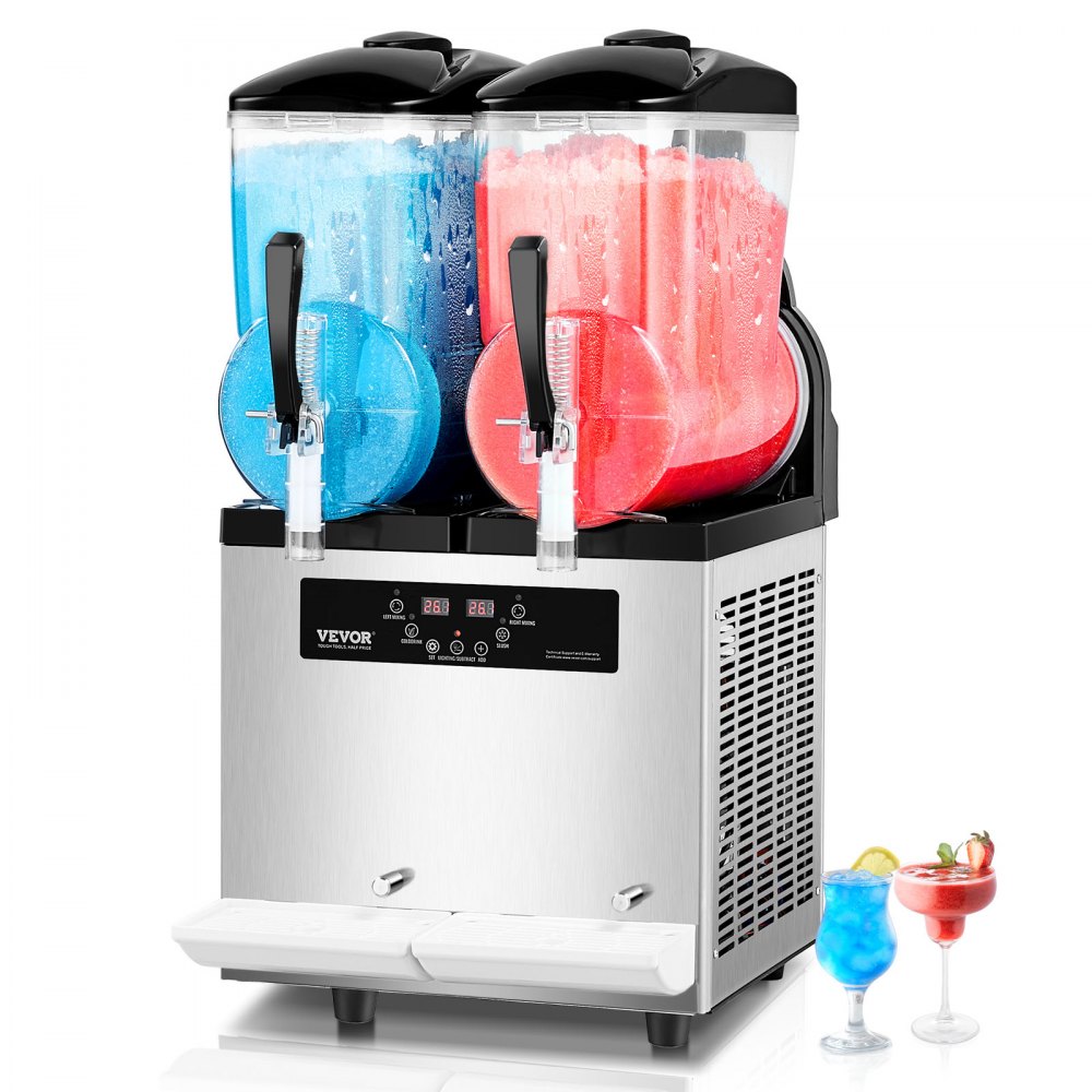 VEVOR 12Lx2 Tank Commercial Slushy Machine Margarita Smoothie Frozen Drink Maker