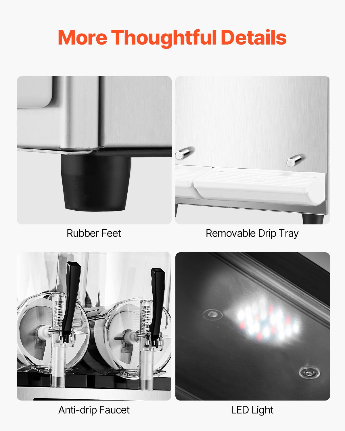 Máquina de granizado comercial VEVOR, máquina de bebidas congeladas com tanque duplo de 12L x 2, máquina de bebidas congeladas de smoothie de margarita de aço inoxidável com 96 xícaras, máquina de granizado para festas em casa, restaurantes, cafés e bares