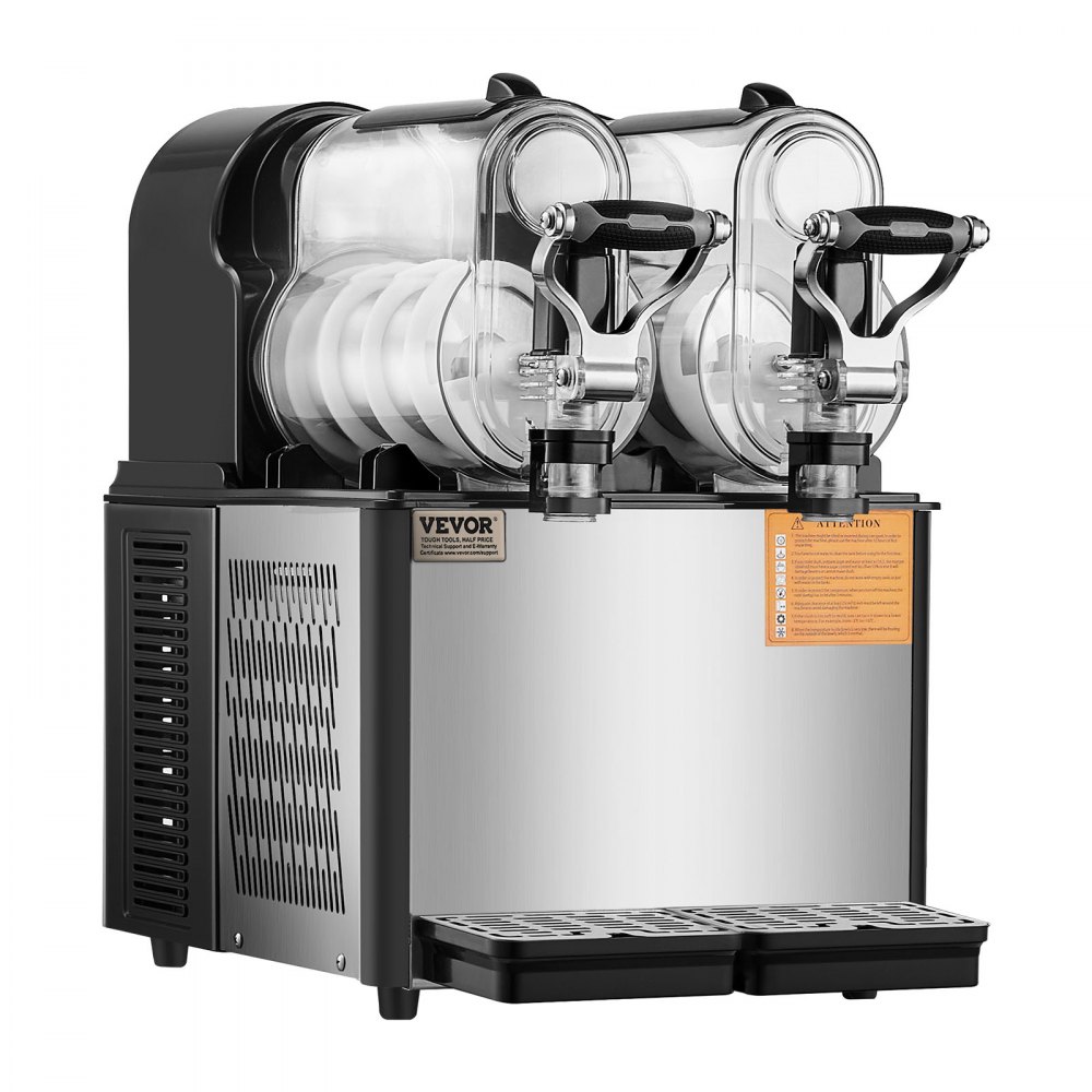 VEVOR Commercial Slushy Machine, 3Lx2 Double Tank Frozen Drink Machine, 24 Cups Stainless Steel Margarita Smoothie Frozen Drink Maker, Slushie Maker for Home Party Restaurants Cafe Bars