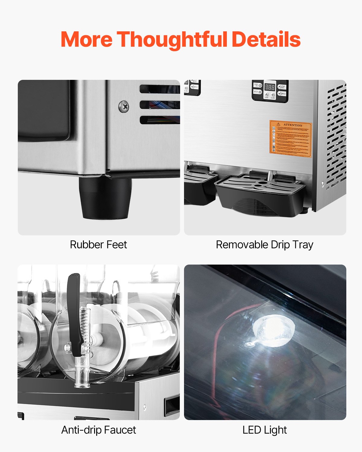 VEVOR Commercial Slushy Machine, 12Lx3 Triple Tank Frozen Drink Machine, 144 Cups Stainless Steel Margarita Smoothie Frozen Drink Maker, Slushie Maker for Home Party Restaurants Cafe Bars