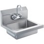 VEVOR kommerciel håndvask med vandhane, NSF vask i rustfrit stål til vask, lille håndvask, vægmonteret håndvask, værktøjsvask til restaurant, køkken, bar, garage og hjem, 17 x 12,8 tommer