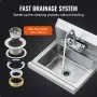 VEVOR Commercial Hand Sink with Faucet, Stainless Steel Sink for Washing, Small Hand Washing Sink, Wall Mount Hand Basin, Utility Sink for Restaurant, Kitchen, Bar, Garage and Home, 43 x 33 cm