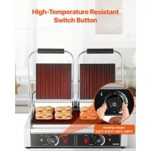 Commercial Panini Press Grill Electric Sandwich Maker Griddle Plate 19x9in