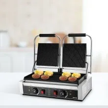 Commercial Panini Press Grill Electric Sandwich Maker Griddle Plate 19x9in