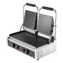 VEVOR Commercial Panini Grill, 3600W Electric Sandwich Panini Maker, Stainless Steel Double Sandwichs Press with Handle and Temp Control, 19x9 in Full Flat Enamel Plate, for Hamburger Steak Bacon
