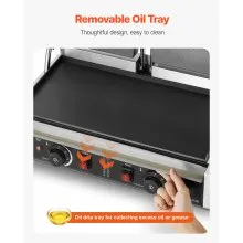 Commercial Panini Press Grill Electric Sandwich Maker Griddle Plate 19x9in
