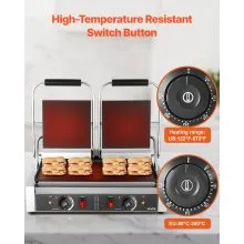 Commercial Panini Press Grill Electric Sandwich Maker Griddle Plate 19x9in