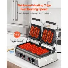 Commercial Panini Press Grill Electric Sandwich Maker Griddle Plate 19x9in