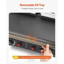 Commercial Panini Press Grill Electric Sandwich Maker Griddle Plate 19x9in
