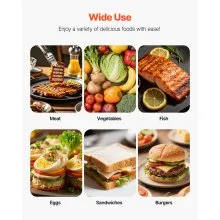 Commercial Panini Press Grill Electric Sandwich Maker Griddle Plate 19x9in