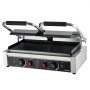 VEVOR Commercial Panini Grill, 3600W Electric Sandwich Panini Maker, Stainless Steel Double Sandwich Press Grill, Panini Grill with Temp Control, 48x23cm Flat Enamel Plate for Hamburger Steak Bacon