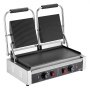 VEVOR Commercial Panini Grill, 3600W Electric Sandwich Panini Maker, Stainless Steel Double Sandwich Press Grill, Panini Grill with Temp Control, 48x23cm Flat Enamel Plate for Hamburger Steak Bacon