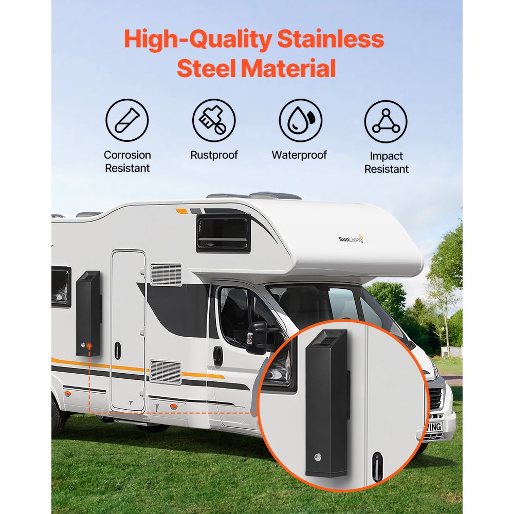 VEVOR Cigarette Butt Receptacle, Stainless Steel Cuboid Cigarette Butt Container, Wall Mounted and Weatherproof Outdoor Cigarette Butt Disposal for Garden, Office, Restaurant, Hotel, Bar, Black