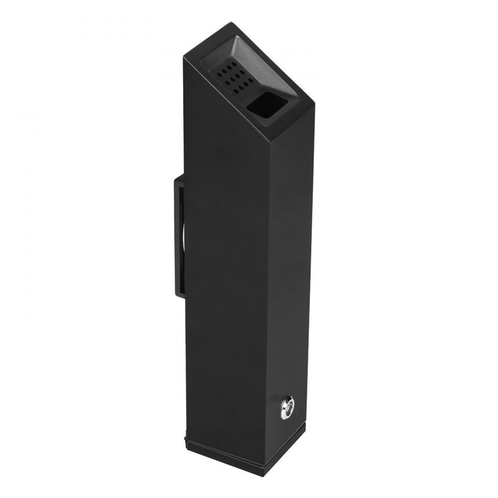 VEVOR Cigarette Butt Receptacle, Stainless Steel Cuboid Cigarette Butt Container, Wall Mounted and Weatherproof Outdoor Cigarette Butt Disposal for Garden, Office, Restaurant, Hotel, Bar, Black
