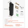 VEVOR Cigarette Butt Receptacle, Stainless Steel Cuboid Cigarette Butt Container, Wall Mounted and Weatherproof Outdoor Cigarette Butt Disposal for Garden, Office, Restaurant, Hotel, Bar, Black