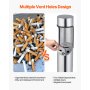 Cigarette Butt Receptacle Stainless Steel Cylinder Butt Disposal Silver