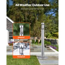 Outdoor Ashtray for Garden Patio Cigarettes Ash Butt Disposal, Stainless Steel Outside Cigar Container Ash Tray for Commercial(Silver)