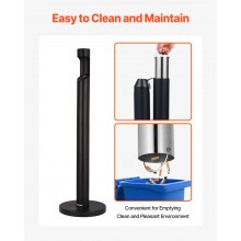 VEVOR Cigarette Butt Receptacle Freestand Outdoor Cylinder Butt Disposal Black