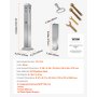 Cigarette Butt Receptacle with 4 Disposal Openings Stainless Steel Silver