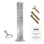 VEVOR Cigarette Butt Receptacle, Square Cigarette Butt Container with 4 Disposal Openings & Top Cover, Stainless Steel Outdoor Cigarette Butt Disposal for Garden, Office, Restaurant, Hotel, Silver