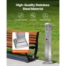 Outdoor Ashtray for Garden Patio Cigarettes Ash Butt Disposal, Stainless Steel Outside Cigar Container Ash Tray for Commercial(Silver)