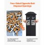 Cigarette Butt Receptacle with 4 Disposal Openings Butt Disposal Black