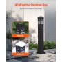 VEVOR Cigarette Butt Receptacle, Weatherproof Cigarette Butt Container with 4 Disposal Openings  & Top Cover, Freestanding Outdoor Cigarette Butt Disposal for Garden, Office, Restaurant, Hotel, Black