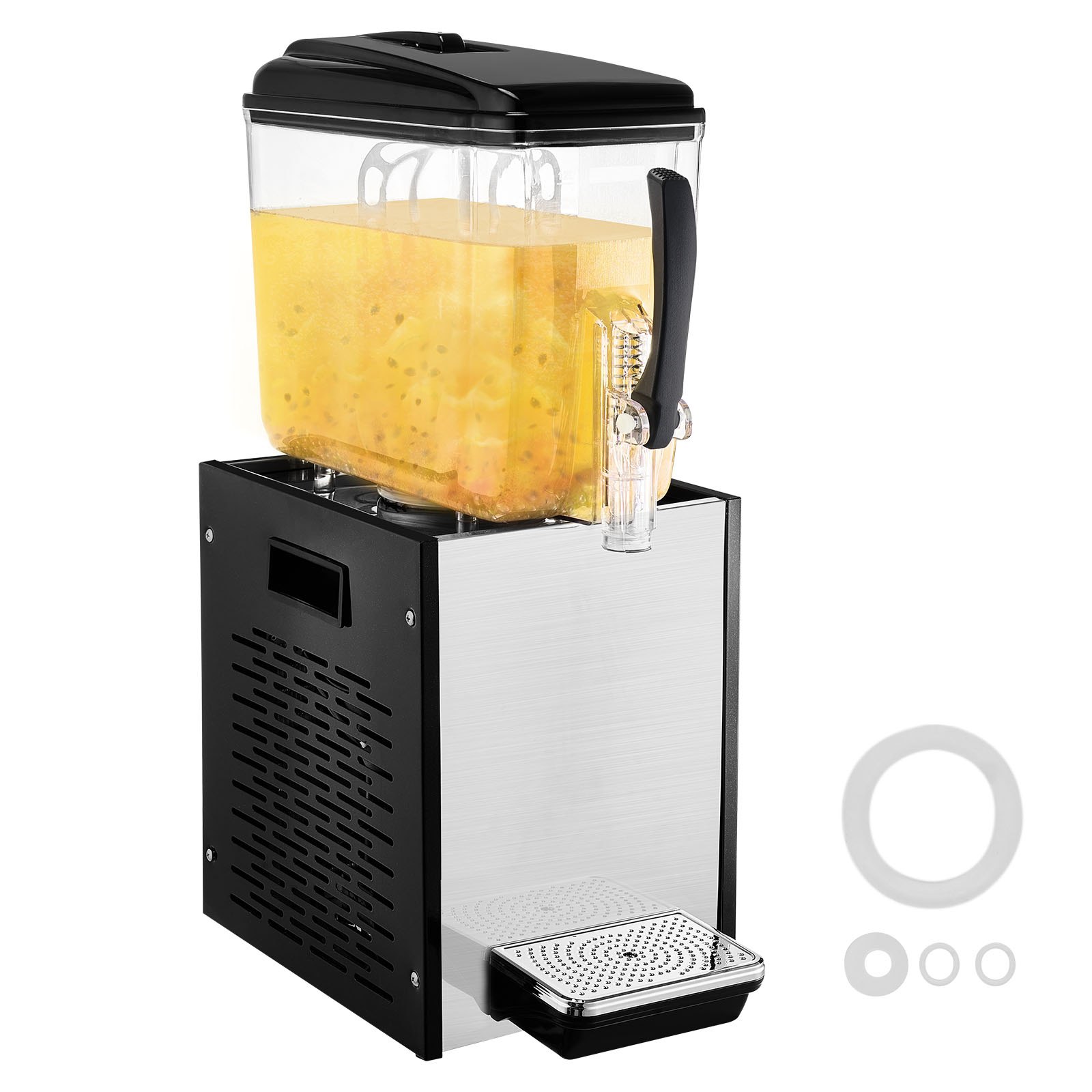 VEVOR Commercial Beverage Dispenser, 12 L Juice Dispenser, 246W 304 Stainless Steel Food Grade Ice Tea Drink Machine with 7℃-12℃ Cooling Temperature, for Cold Drink Restaurant Bar Party