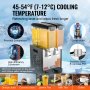 Distribuitor comercial de băuturi VEVOR 10L x 2 rezervoare Distribuitor de băuturi cu gheață cu suc rece