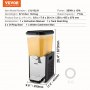 VEVOR Commercial Beverage Dispenser 18L Cold Juice Ice Drink Dispenser for Party