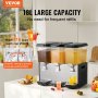 VEVOR kommersiell drikkedispenser 18L x 3 tanker Kald Juice Is Drikke Dispenser