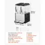 VEVOR Commercial Beverage Dispenser 2 Tanks 12 L / 12.7 QT Per Tank, Stainless Steel Juice Dispenser, Ice Tea Drink Machine with 45℉ to 54℉ Cooling Temperature, for Cold Drink Restaurant Bar Party
